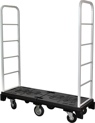 500kg Loading U Boat Platform Cart With Diamond Tread Deck, 6 Wheels Detachable Container