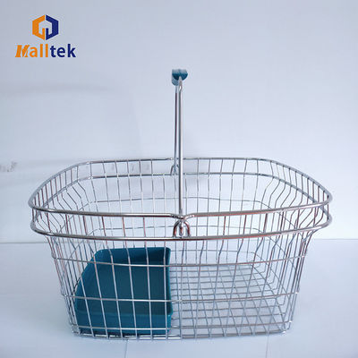 Popular Cosmetics Shop Wire Metal Grocery Shopping Basket With Plastic Tray