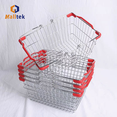 Rectangle Metal Wire Mesh Shopping Basket For Customized Retail And Supermarket Needs