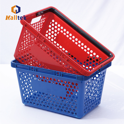 Design Customized Plastic Hand Basket For Retail Shopping At Supermarket Single Handle